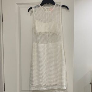 Nameless White Textured Mini Dress